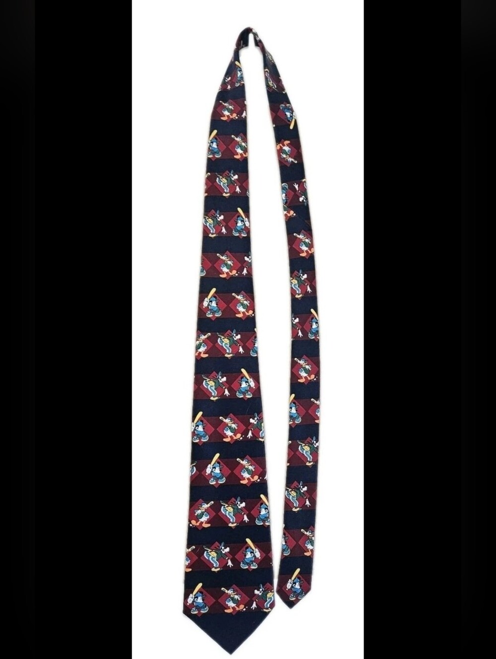Vintage Disney Mickey Unlimited Men's Necktie Baseball Mickey Donald Goofy